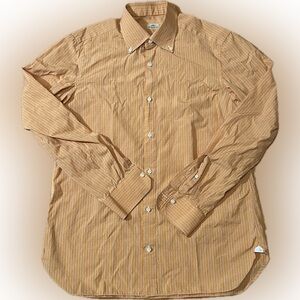 Borrelli Napoli Shirt Men’s 15 3/4 Large Plaid Long Sleeve Button Made In Italy